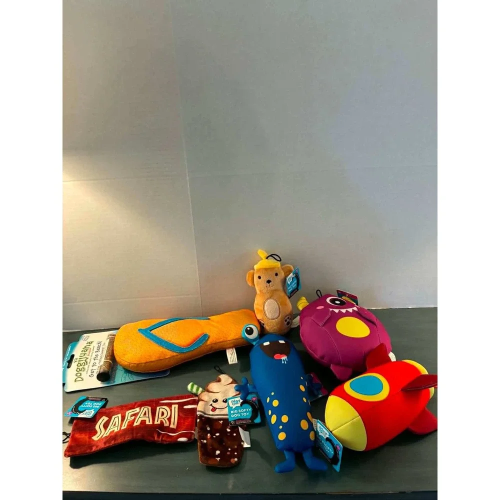 Play On! Dog Toy Lot 7pc Mixed Audience OS NEW Big Softy Floaty Rocket
